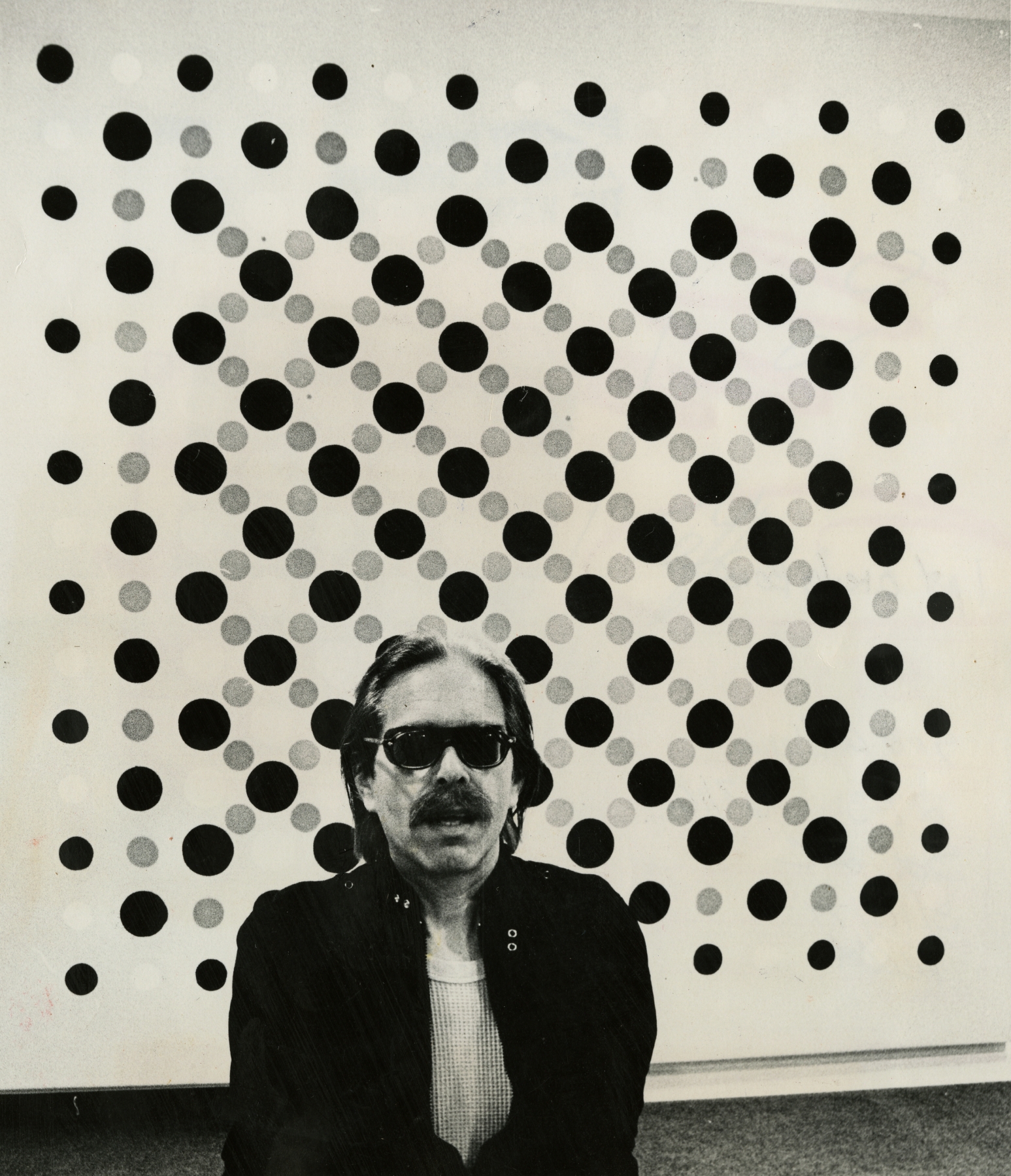 The artist standing in front of his painting&nbsp;Pepper, Washington, DC, 1979.&nbsp;